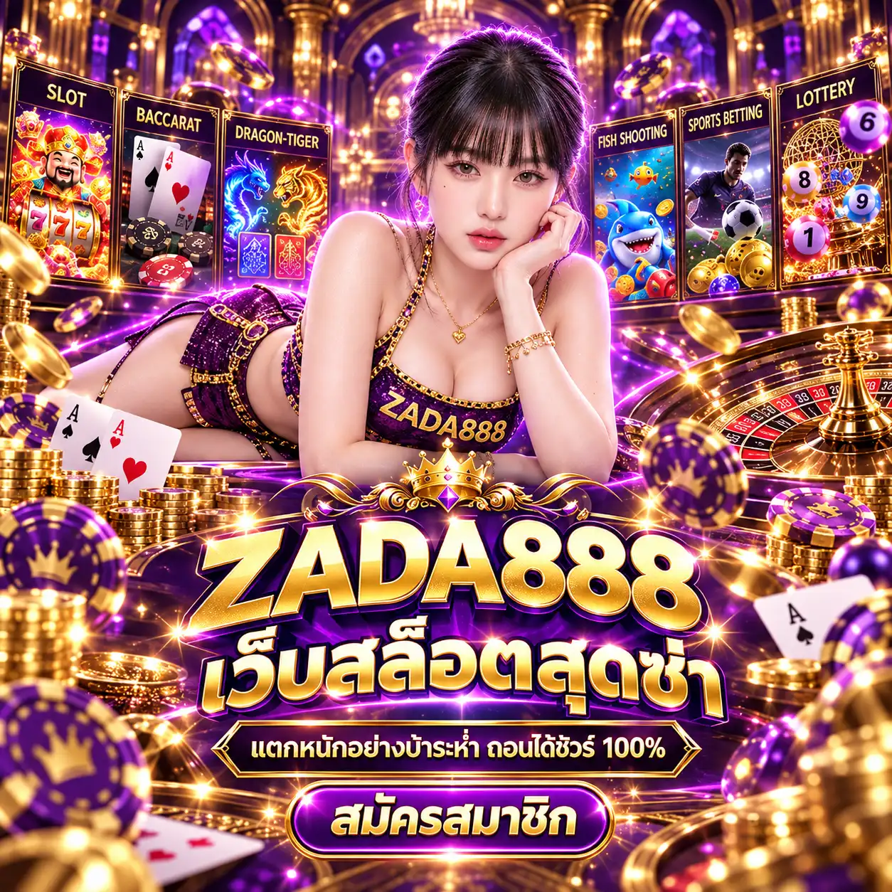ZADA888 เว็บสล็อตสุดซ่า แตกหนักอย่างบ้าระห่ำ ถอนได้ชัวร์ 100% (มือถือ)